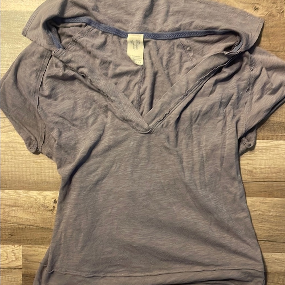 Free People Dusty Purple V Neck Tee